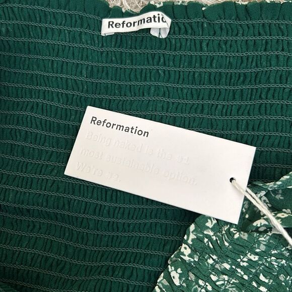 NWT Reformation Pinto Floral Long Sleeve Square Neck Top in Parsley size 2X - Picture 9 of 11